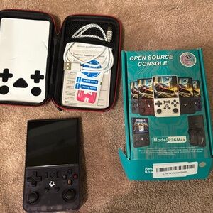 R36Max Black Handheld Gaming Console